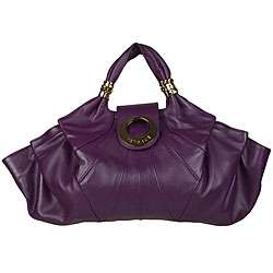 Versace Womens Purple Nappa Leather Satchel  