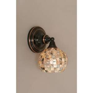   Wall Sconce with Seashell Glass in Black Copper: Home Improvement