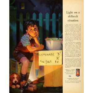   Carbon Sad Boy Lemonade Stand WWII   Original Print Ad