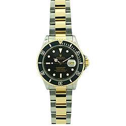 Pre owned Rolex Submariner Mens Black Two tone Date Watch   