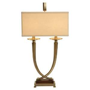    Raschella Twin Arm Antique Brass Table Lamp: Home Improvement