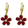 14k solid gold lever back earring with rubies diamonds our price $ 442 