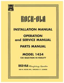 Rock Ola 1454 Hi Fi 120 Jukebox Service Repair Manual  