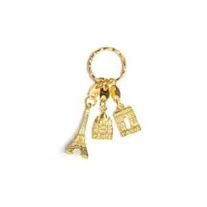  Keychain 3 Monuments of Paris Gold color