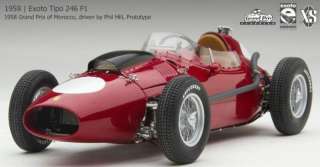 Exoto 1/18 Ferrari Tipo 246 F1 Prototype 1958 GP Morocco Phil Hill 
