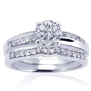  0.95 Ct Round Diamond Engagement Wedding Rings Pave Set 