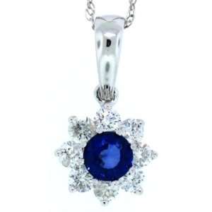  0.39 ct Genuine Sapphire Pendant with Diamonds in 14Kt 