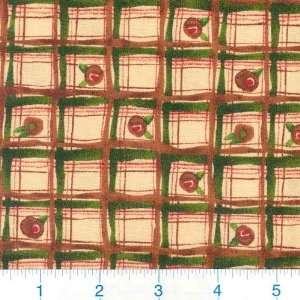  45 Wide Bird Song Blocked Floral Brown/Green Fabric By 
