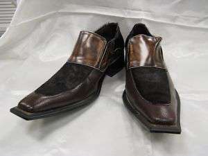 Fiesso New Brown Leather w/ Pony Hair Shoes FI 6071  
