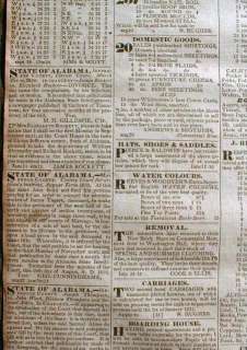 Rare 1830 TUSCALOOSA Alabama newspaper CHEROKEE INDIAN REMOVAL Trail 