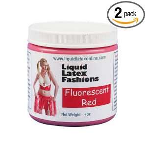 Liquid Latex Fashions Ammonia Free Body Paint, Fluorescent Red, 4 