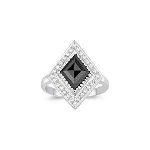   10 Cts Black & White Diamond Ring in 14K White Gold 10.0 Jewelry