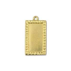  TierraCast Gold (plated) Textured Rectangle 19x35mm Charms 