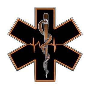 Orange EMT EMS Star Of Life With Heartbeat   24 h 