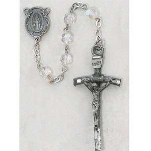  6mm Ab Crystal Papal Rosary Saint St. New Prayer Beads 