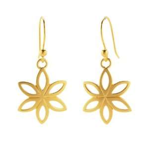  24K Gold Plated Open Flower Earrings Jewelry