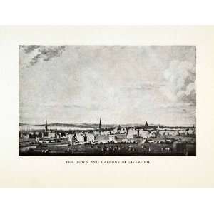 1925 Halftone Print Liverpool Skyline Harbor Historical View 18th 