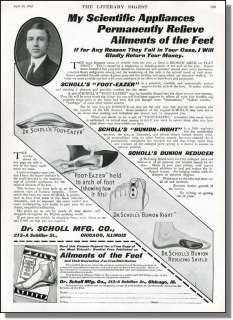 1912 Dr. Scholls Appliances for Feet Ailment Print Ad  
