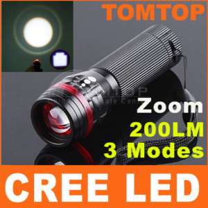 Mode CREE LED Flashlight Torch 200 Lumen AAA Zoomable  