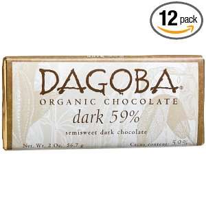 Dagoba Dark (59%) Semisweet Bar, 2.0 Ounces Bars (Pack of 12)