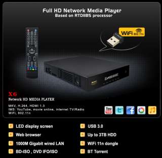 NEW Full HD Network Media Player MKV H.264 RM HDMI 1080P HDD Realtek 