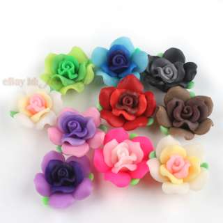 100 Colorful Flower Clay Bead FIMO Polymer 30mm 111033  