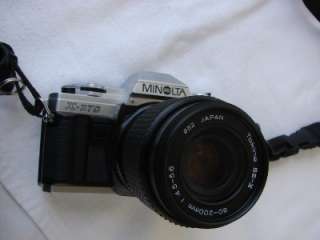 MINOLTA X 370 SLR FILM CAMERA W/ 80 200mm LENS & FLASH  