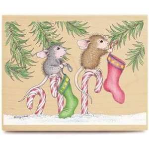  Stockings Hung with Care Wood Mounted Rubber Stamp Arts 