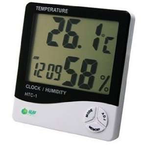   Thermometer and Hygrometer with Atomic Clock: Patio, Lawn & Garden