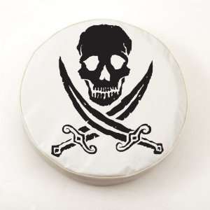  Jolly Roger Rough White Spare Tire Cover: Sports 