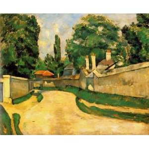  Oil Painting: Houses along a Road: Paul Cezanne Hand 