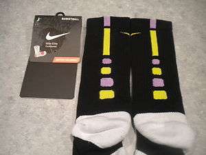 Nike Elite Custom Basketball Socks LA Lakers colors! Large 8 12  