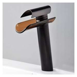  Oil Rubbed Bronze Waterfall Bathroom Sink Faucet with 