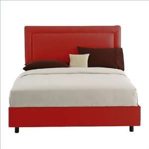    Twin Skyline Premier Red Border Upholstered Bed Furniture & Decor