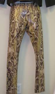 Romeo and Juliet Couture Metallic Brown Beige Snakeskin Print Leggings 