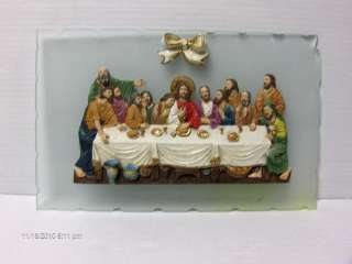 THE LAST SUPPER RESIN & GLASS PLAQUE ONE OF A KIND  