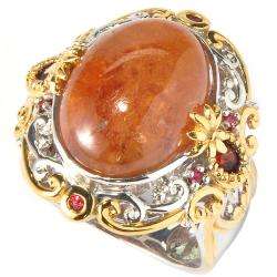 Michael Valitutti Two tone Hessonite Garnet and Orange Sapphire Ring 