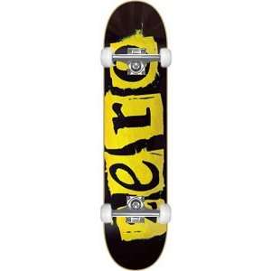  Zero Punk Complete Skateboard   7.75 Black/Yellow Veneer W 