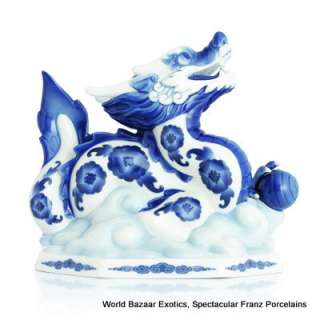   Porcelain Blue and white dragon design figurine (New) special order