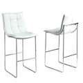 Euro Design White Bicast Leather Counter Stools (Set of 2)  Overstock 