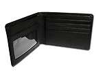 Mens Black Genuine Leather Slim Bi Fold Wallet W/ 2 Bill Compartments 