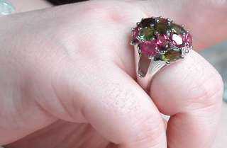 Multi Color Tourmaline in sterling silver ring DRC02  
