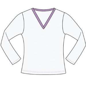  K Dreyer Golf Long Sleeve V Neck Polo Shirt   Marshmellow 