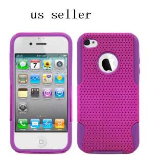 Apple iPhone 4g 4gs 2 in1 DUAL LAYER SILICONE+HARD RUBBER HYBRID CASE 