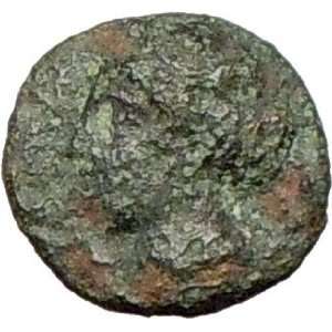   Rare Ancient Greek Coin Turreted female head BEE 