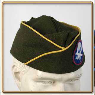 WW2 US Army EMs OD Wool Garrison Cap Engineer 57 61  