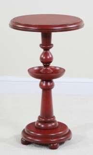 Antique Round End Table Accent Side Table   Red  
