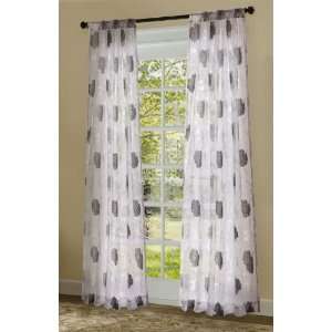   Abby Rod Pocket Window Sheer, 52 by 84, Sliver/Black: Home & Kitchen
