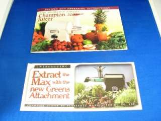 Champion Juicer Booklet Recipes & Instructions free shi  