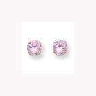 Jewelry Adviser earrings Palladium Plated 7mm Pink Ice CZ Earrings
